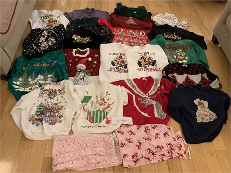 Vintage 1980s and 1990s Holiday Sweatshirts and T-shirts Size Medium and Large