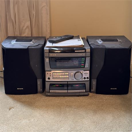 AIWA CX-NA71 Compact Disc Stereo System w/ Remote & Manual