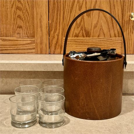 Ice Bucket and Lowball Glasses Set