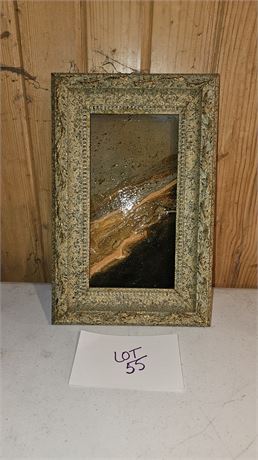 Antique/Vintage Framed Painted Tile Colors Earth Tones Framed