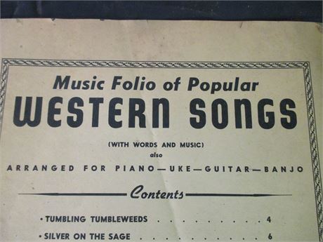 1944 Music Folio Of Popular Western & Movie Song Book