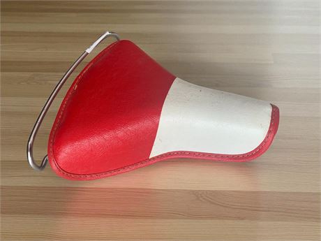 Vintage Red & White Troxel Bicycle Seat