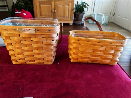 Longaberger 93' edition Dresden Basket and one handled basket