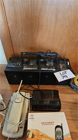 AM/FM Cassette Player, Joe Boxer Alarm Clock, GE Phones, & More