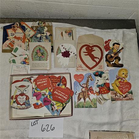 Vintage Unused 60's-70's Valentine Cards / Unused Bridge & Tally Cards + More