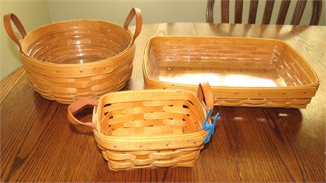 3 Longaberger Baskets