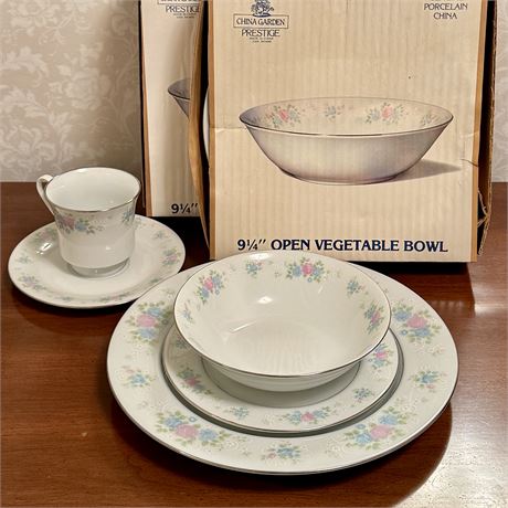 China Garden Prestige Serving Bowls & Single 5-Piece Place Setting