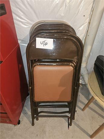 7 Standard Size Folding Metal Chairs