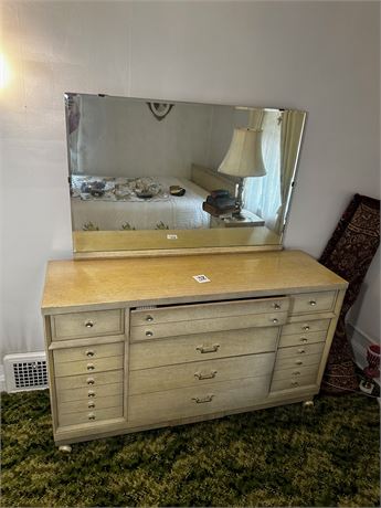 Vintage Dresser with Mirror Marked 40 Maple