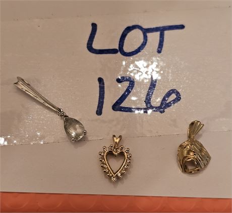 14K Mixed Pendants 2.7 DWT Includes Stone Weight