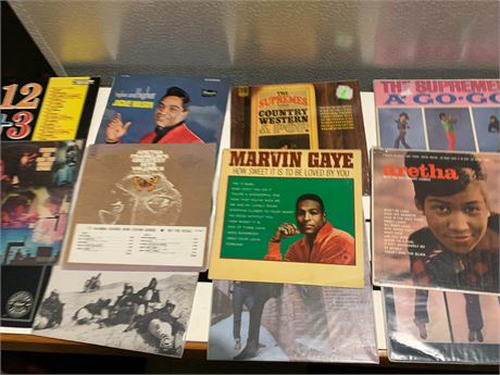 Aretha Franklin, Marvin Gaye, The Supremes, Jackie Wilson Album Lot