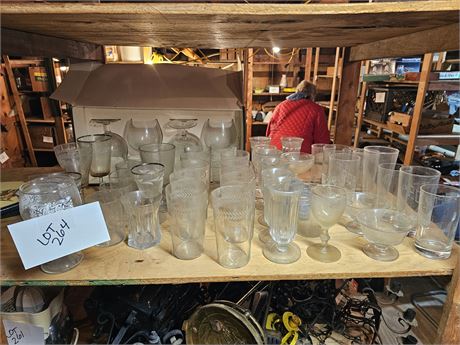 Anchor Hocking Drinking Glasses/Pressed Glass Soda Fountain Glasses & More