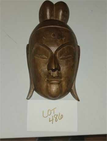 Ichi-i Wood Carved " Kan-Non-N" Goddess Of Mercy Mask