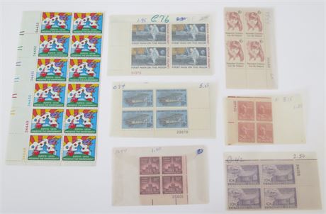Mixed Stamps: 10 Cent Plate Block Stamps