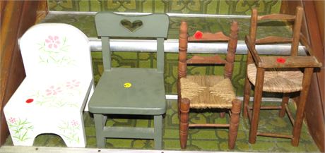 4 Small Doll Chairs