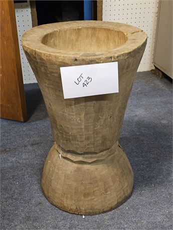 Solid Wood Hand Carved Wood Mortar