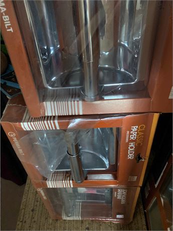 Box of Vintage Car Antennas, Toilet Paper Holders, Soap Holder & Grab Bar Lot