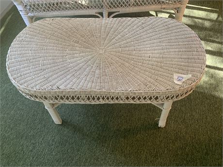 White Wicker Coffee Table