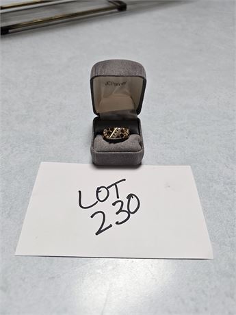 10K Men's Nugget & Diamond Ring Size 11 Weight- 3.46DWT