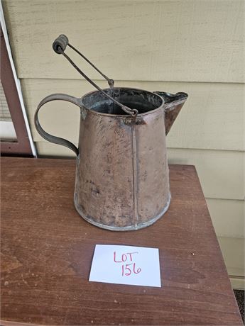 Antique Copper "Cowboy" Coffee Kettle - Hammered Finish