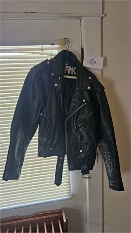 FMC Black Leather Size 42 Coat