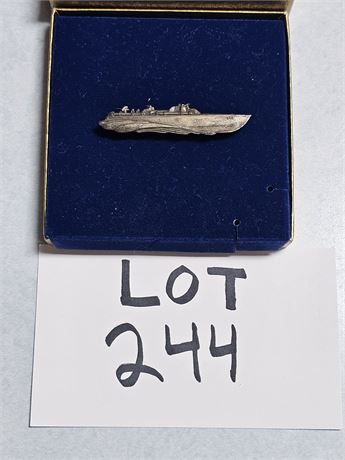 Sterling PT Boat Tie Clip/Bar 0.424 OZT
