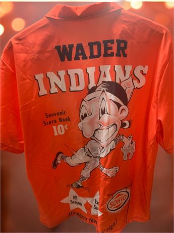 The Wader Cleveland Indians Chief Wahoo Button-Up Shirt SOHIO Sponsor Size XL