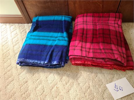 (2) Full Size Wool Vintage Blankets