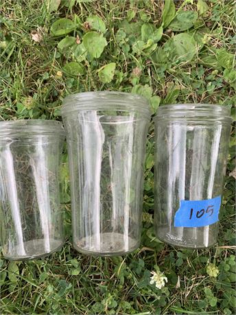 Clear Glass Storage Jars Set Of 3 (No Lids)