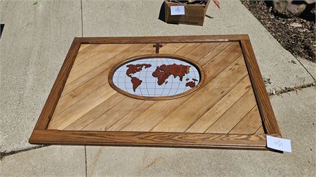 Extra Large Wood World Globe Panel