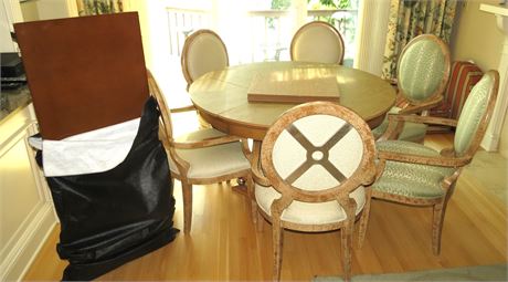 Italmond Furniture Dining Table, 6 Chairs, Leaf