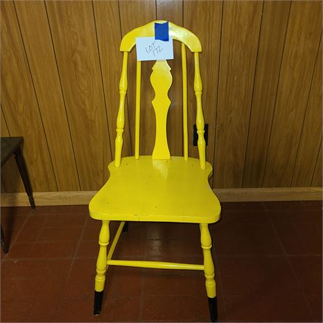 Yellow Painted Wood Chair