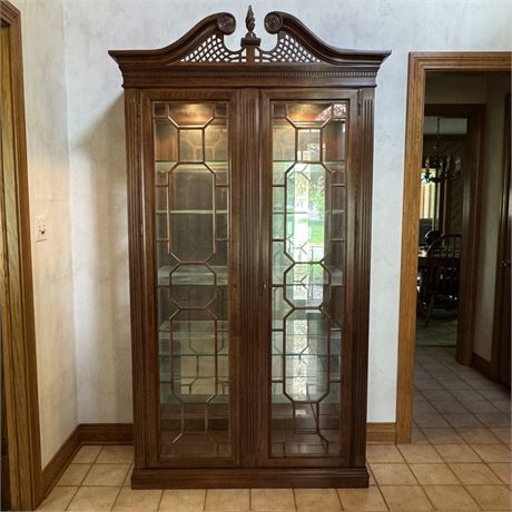 Harden Chippendale Illuminated Curio Cabinet - 46 x 15.25 x 85”T