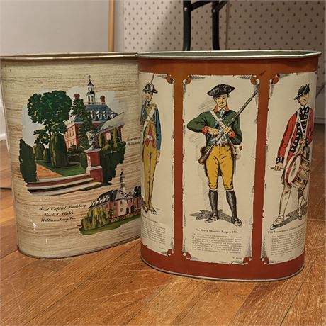 Vintage Oval Metal Waste Bins