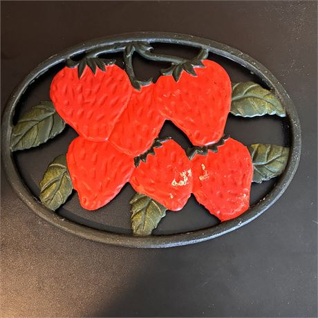 Cast Iron Strawberry Image Trivet