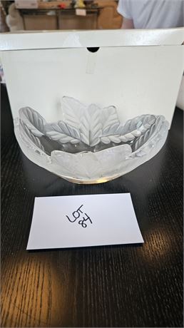 Lalique Oak Leaf Crystal Bowl