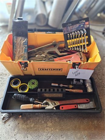 Craftsman Tool Box With Mixed Hand Tools Pipe Wrenches Cutters & More