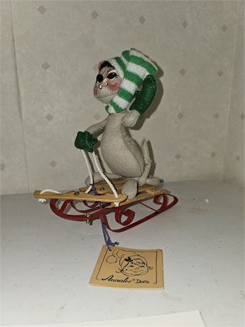 Annalee Christmas Mouse on Sled