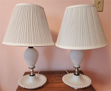 2 Milk Glass Lamps