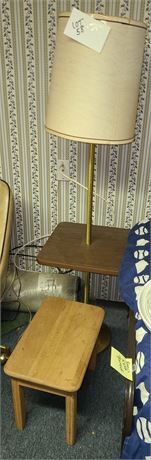 Wood Lamp Table & Small Wood Side Table