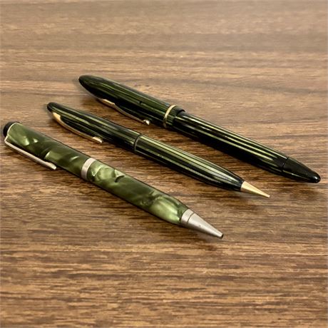 Retro Sheaffer's Fountain Pen/Pencil Set and Walham Pencil