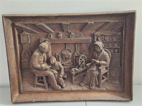 Handgemalt - Wood Carved Wall Decor