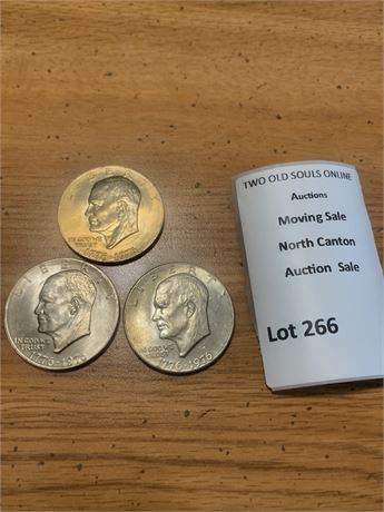 Lot of 3 1976 Liberty Dollar Coins