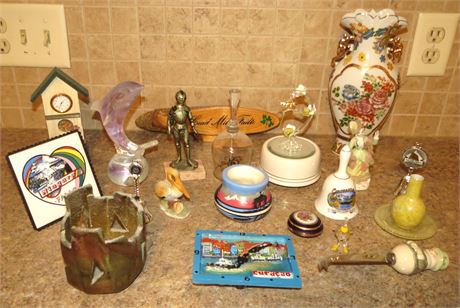 Assorted Collectibles: Bells, Music Box, Etc