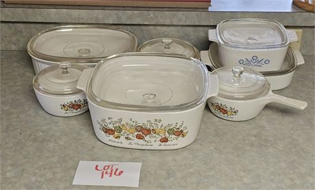 Mixed Corningware- Blue Corn Flower, Spice Of Life & More