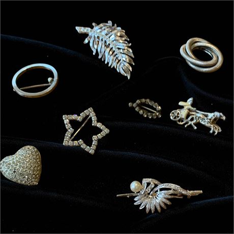 Sarah Coventry Brushed Silver Tone Wrapped Circular Pin, Avon Star Pin