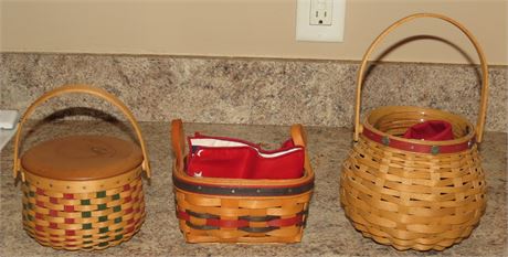 3 Small Longaberger Baskets