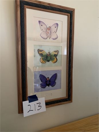 Anne Geddes Wood Framed/Matted Butterfly Babies Photo Wall Art