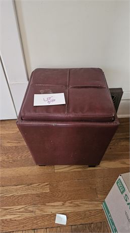 Burgundy Leather Foot Stool