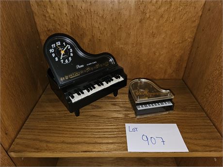 Piano Music Box & Clock